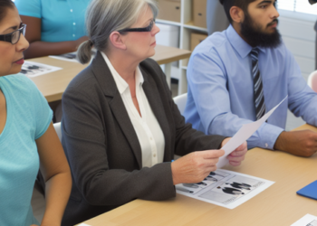 A group of individuals participating in a job skills training workshop